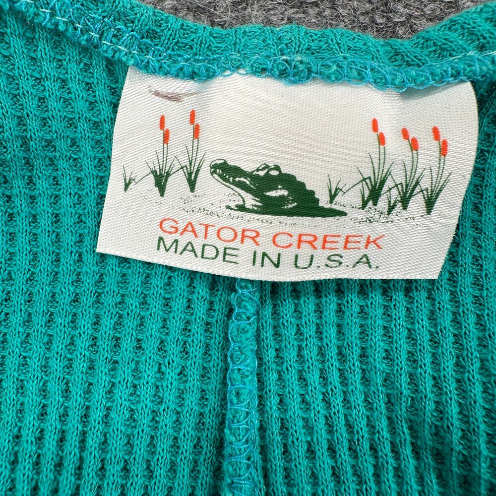 Vintage Florida Souvenir Teal Knit Romper Gator Creek Made in the USA Medium - Picture 7 of 8